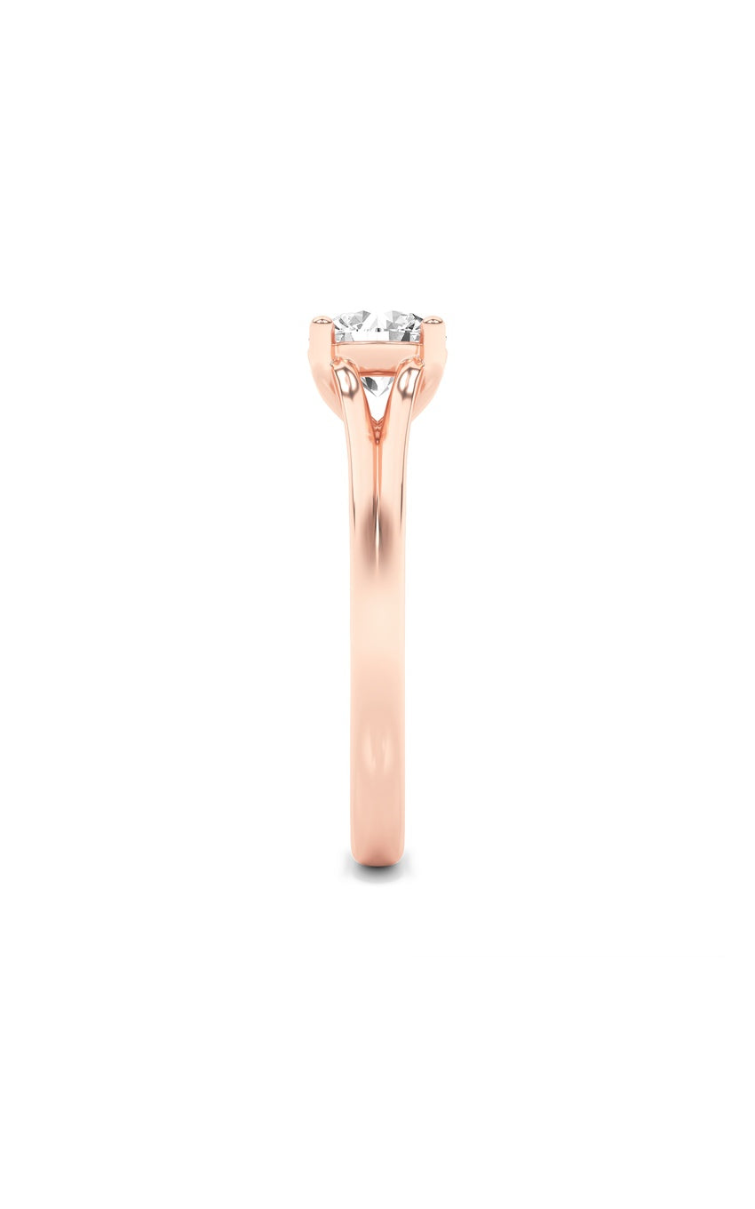 2Cttw Round Shaped Lab Grown Diamond (F/VS) SplitShank Solitaire Engagement Ring in 14K Gold