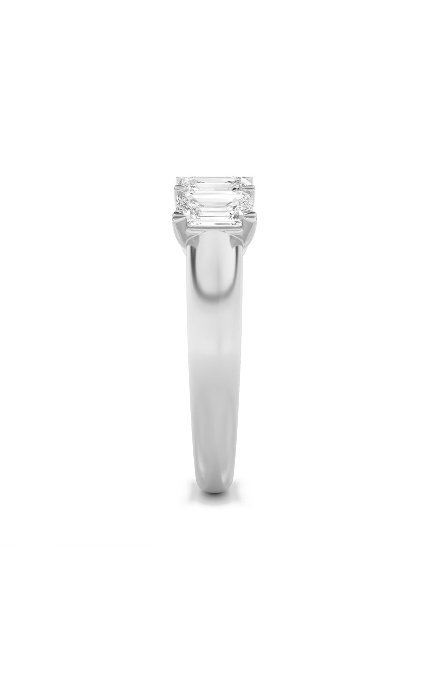 2Cttw Emerald Shaped Lab Grown Diamond (F/VS) Five Stone Band Ring in 14K Gold