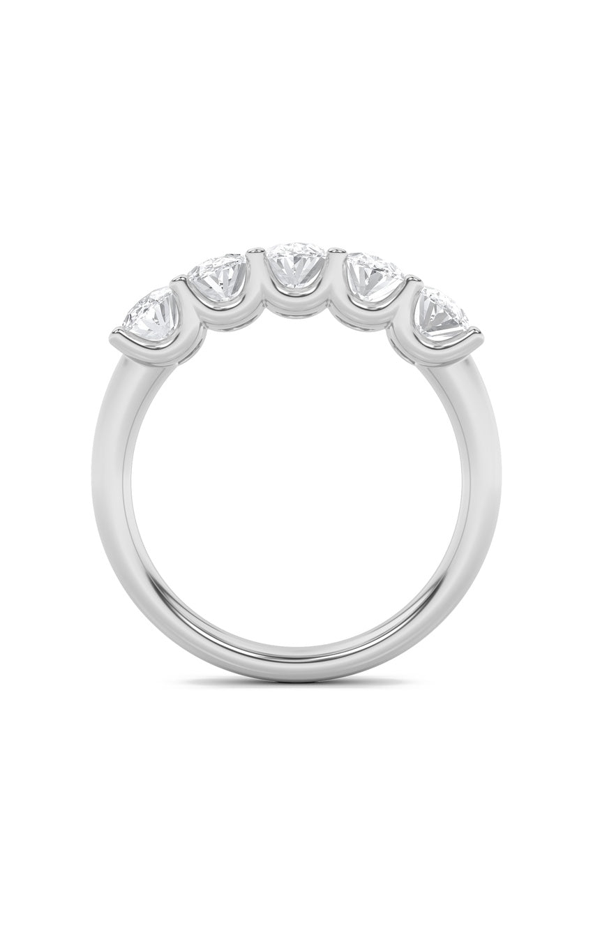 2Cttw Oval Shaped Lab Grown Diamond (F/VS) Five Stone Band Ring in 14K Gold