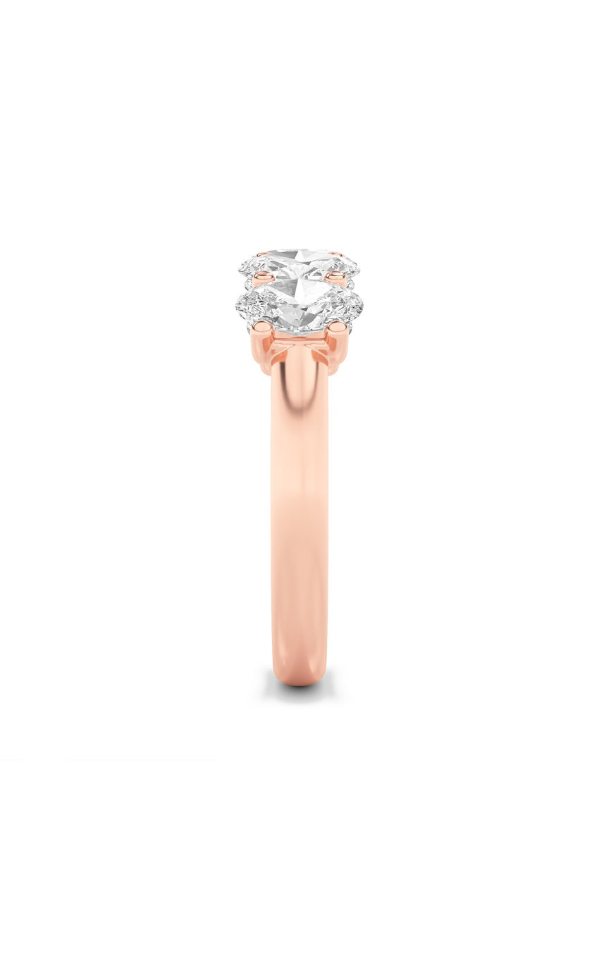 2Cttw Oval Shaped Lab Grown Diamond (F/VS) Five Stone Band Ring in 14K Gold