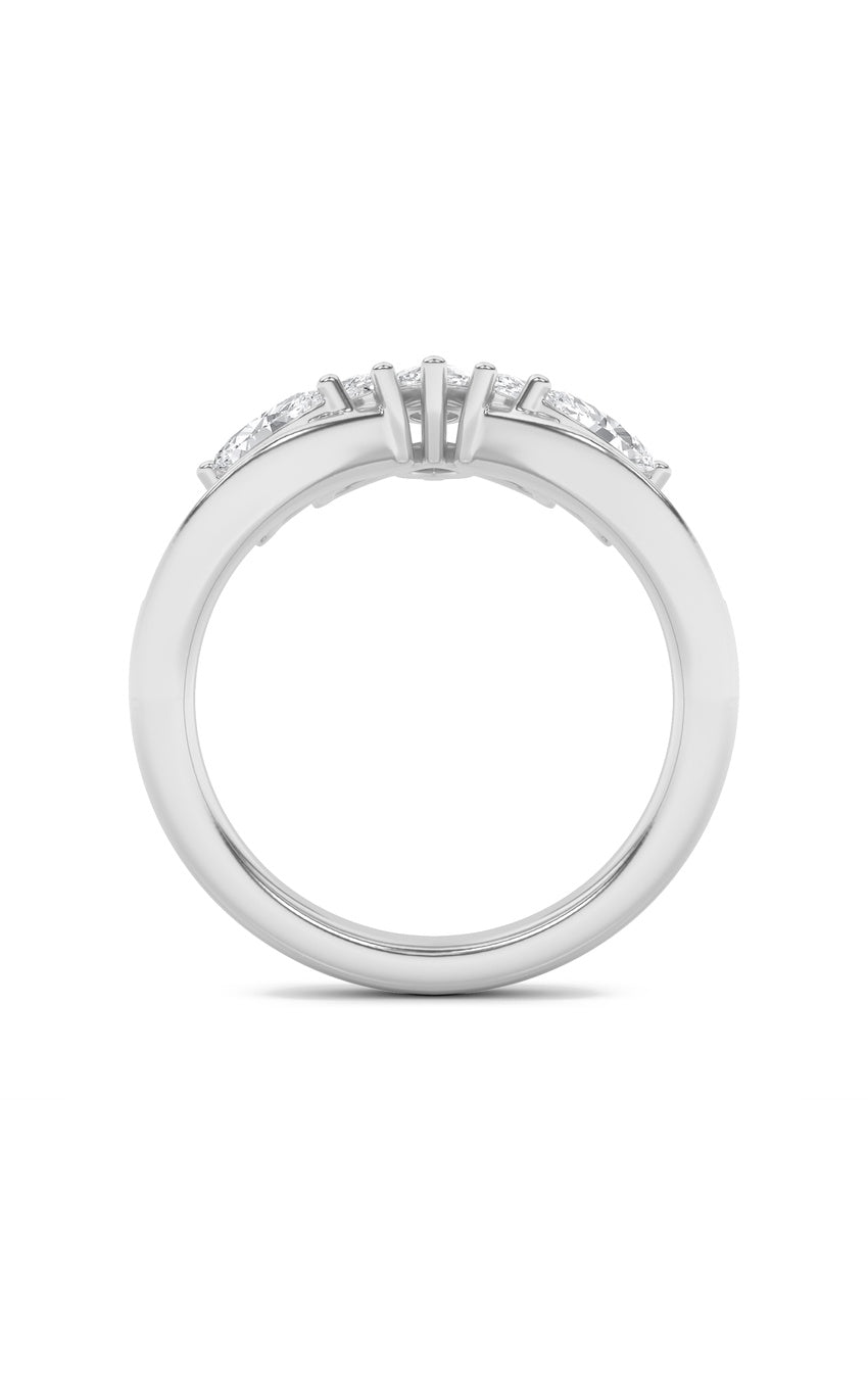 1.5Cttw Marquise Shaped Lab Grown Diamond (F/VVS)Fancy Contour Ring in 14K Gold