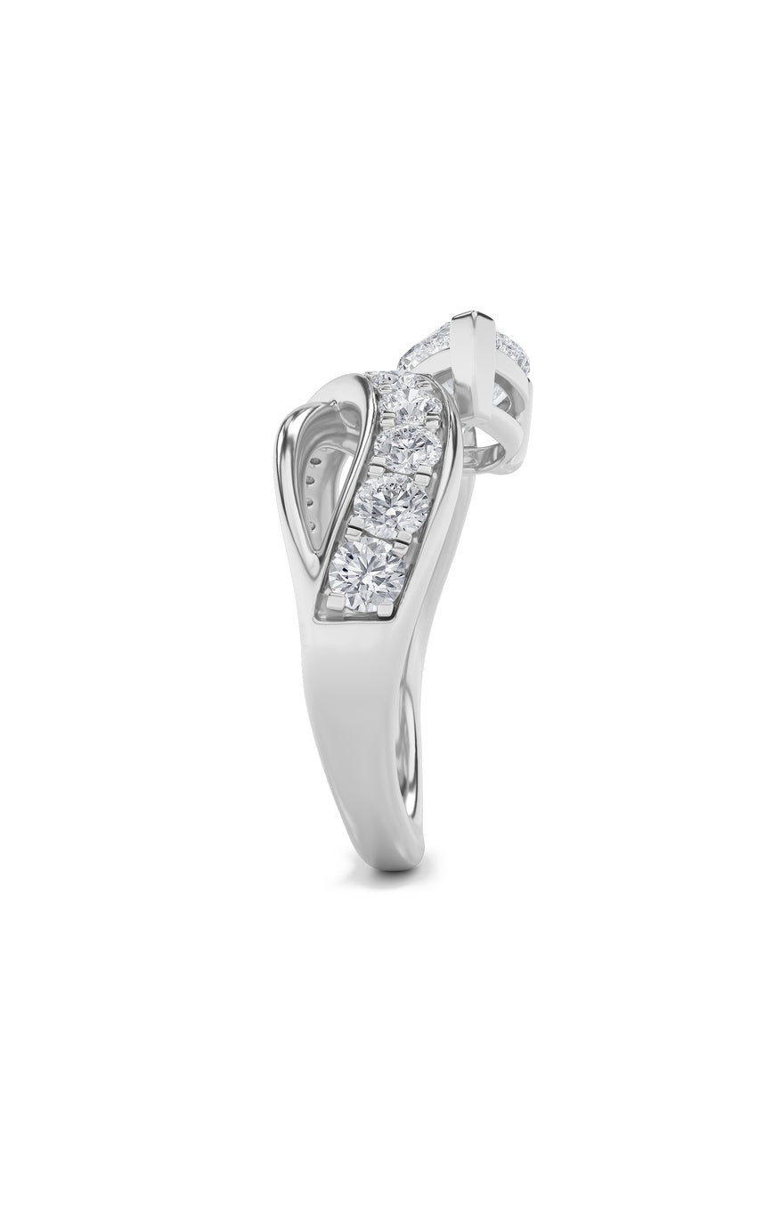 2Cttw Pear Shaped Lab Grown Diamond (F/VS) Fashion AccentedEngagement Ring in 14K Gold