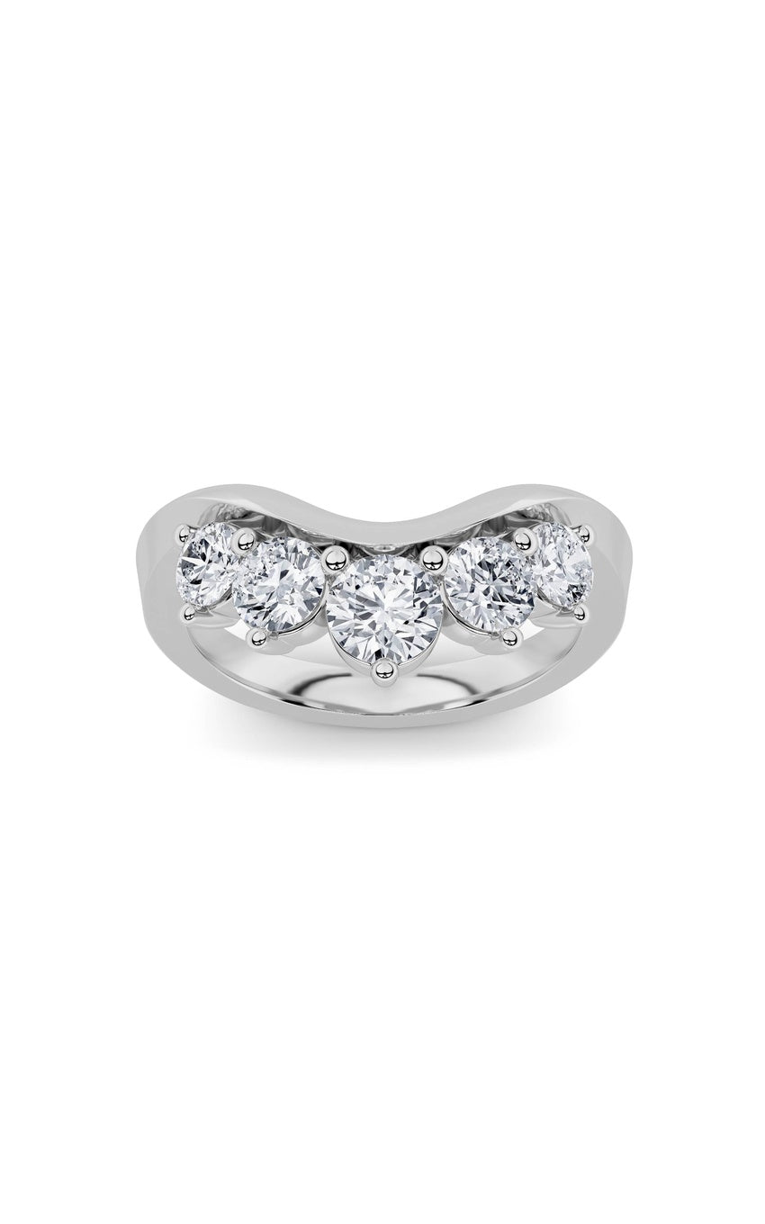 1Cttw Round Shaped Lab Grown Diamond (F/VS) FancyContour Ring in 14K Gold