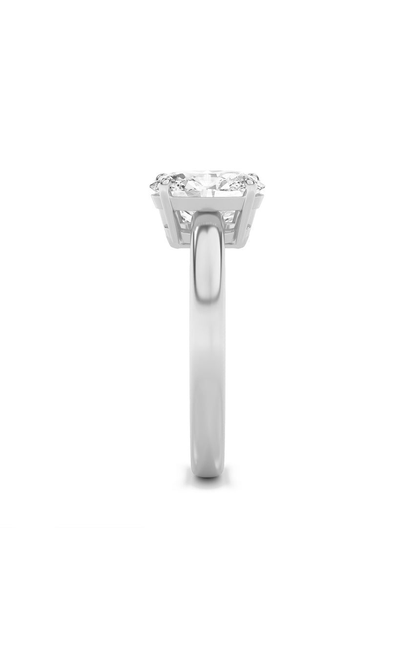3Cttw Emerald Shaped Lab Grown Diamond (F/VS) Toiet Moi Engagement Ring in 14K Gold