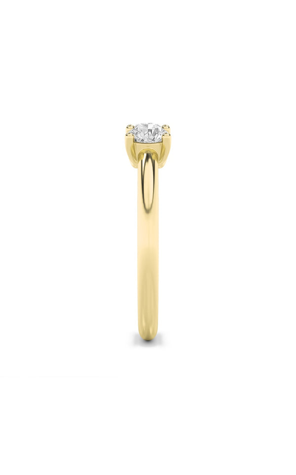 1.5Cttw Round Shaped Lab Grown Diamond (F/VS) Three Stone Band Ring in 14K Gold