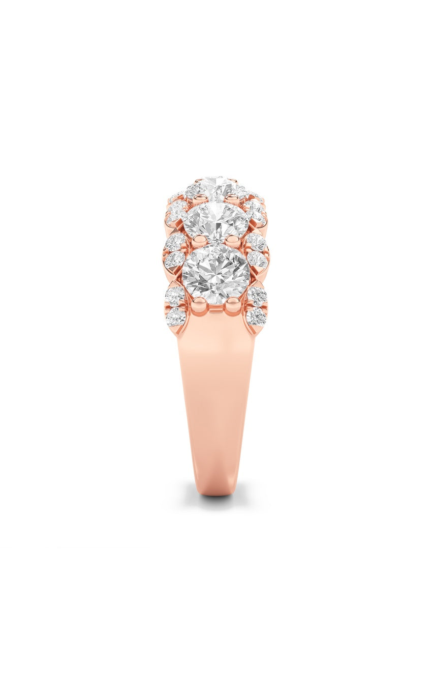2Cttw Round Shaped Lab Grown Diamond (F/VS) MultiStone Band Ring in 14K Gold