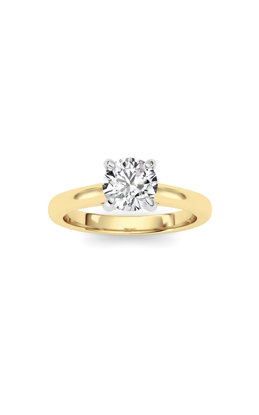0.75Cttw Round Shaped Lab Grown Diamond (E/VS) Classic Solitaire Engagement Ring in 14K Gold