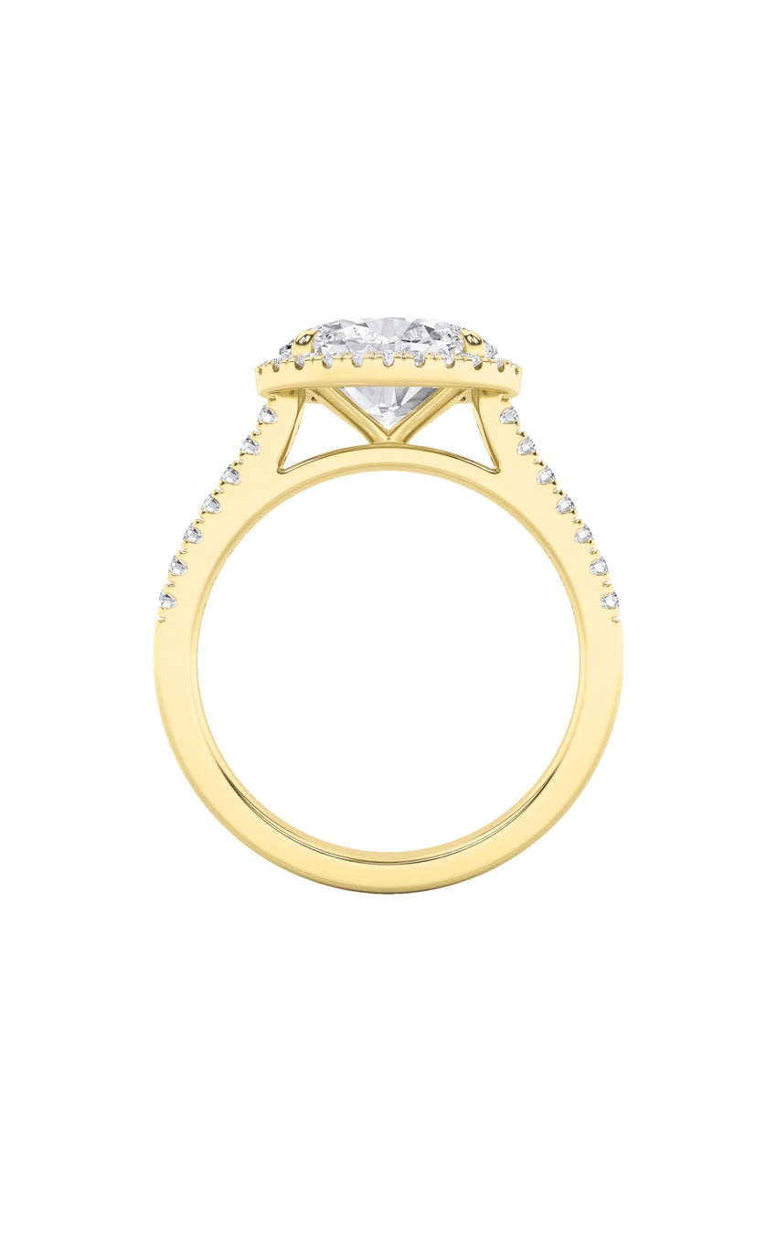 2Cttw Oval Shaped Lab Grown Diamond (F/VS) East West Accented Solitaire Ring in 14K Gold