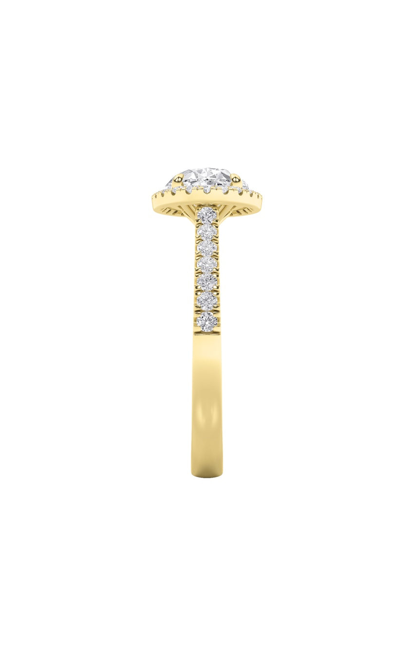 2Cttw Oval Shaped Lab Grown Diamond (F/VS) East West Accented Solitaire Ring in 14K Gold