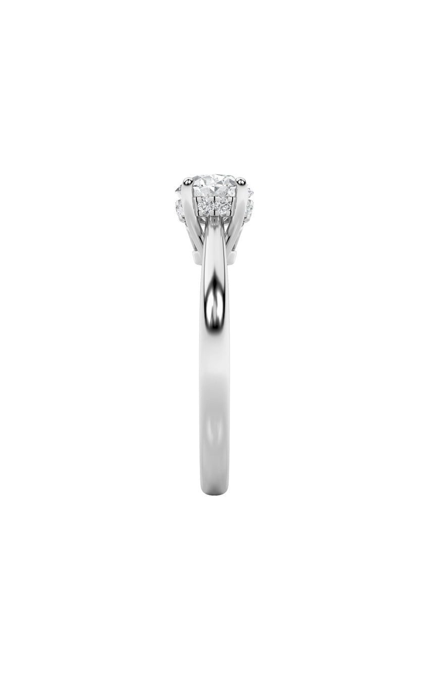 1.5Cttw Oval Shaped Lab Grown Diamond (F/VS) EastWest Solitaire Ring in 14K Gold