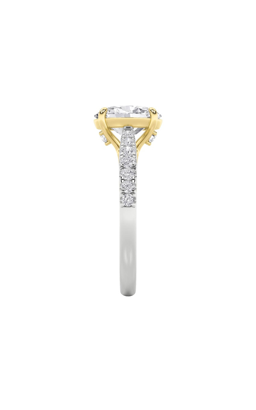 2Cttw Oval Shaped Lab Grown Diamond (F/VS) Solitaire Engagement Ring in 14K Gold