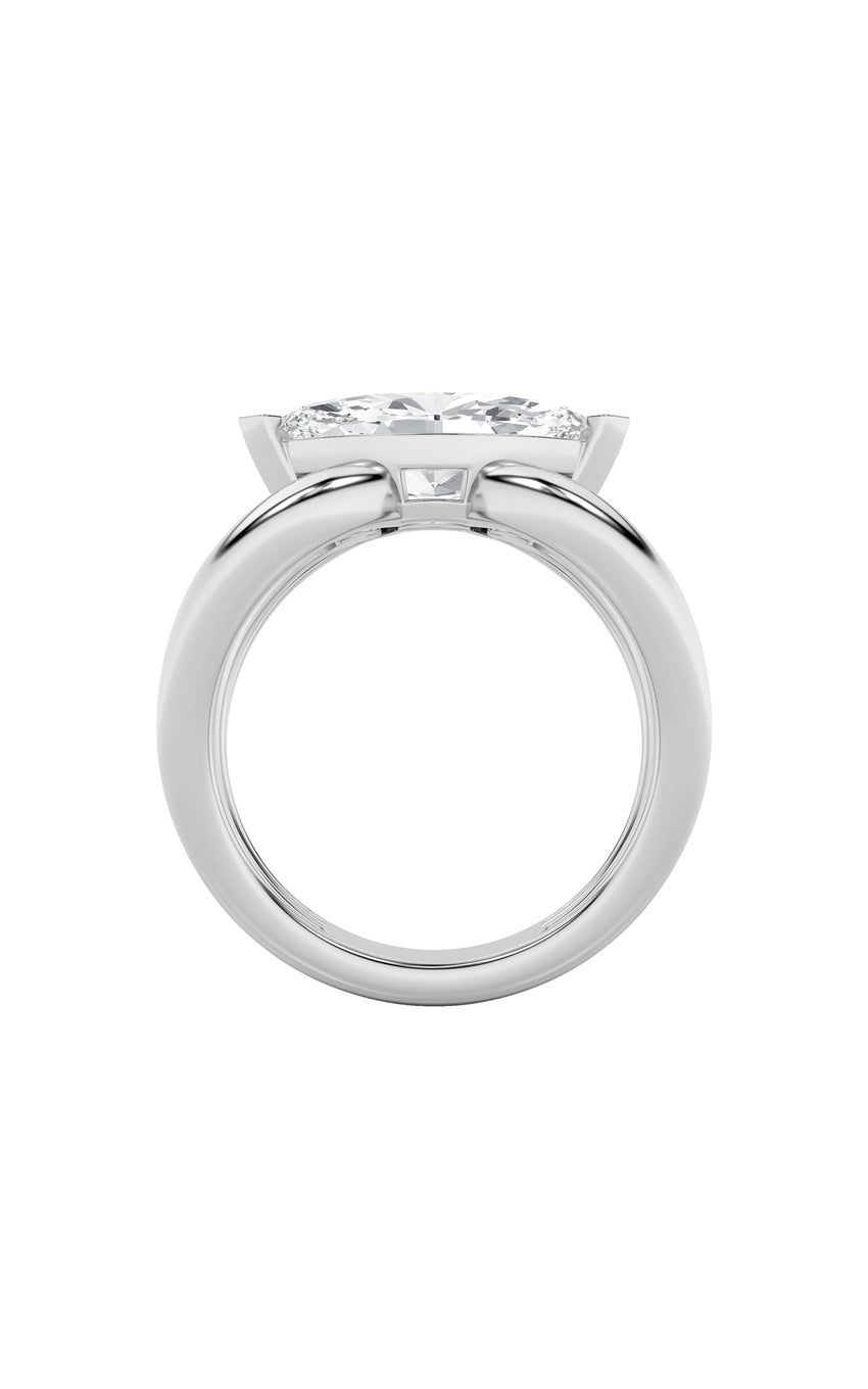 2Cttw Marquise Shaped Lab Grown Diamond (F/VS) East West Solitaire Ring in 14K Gold