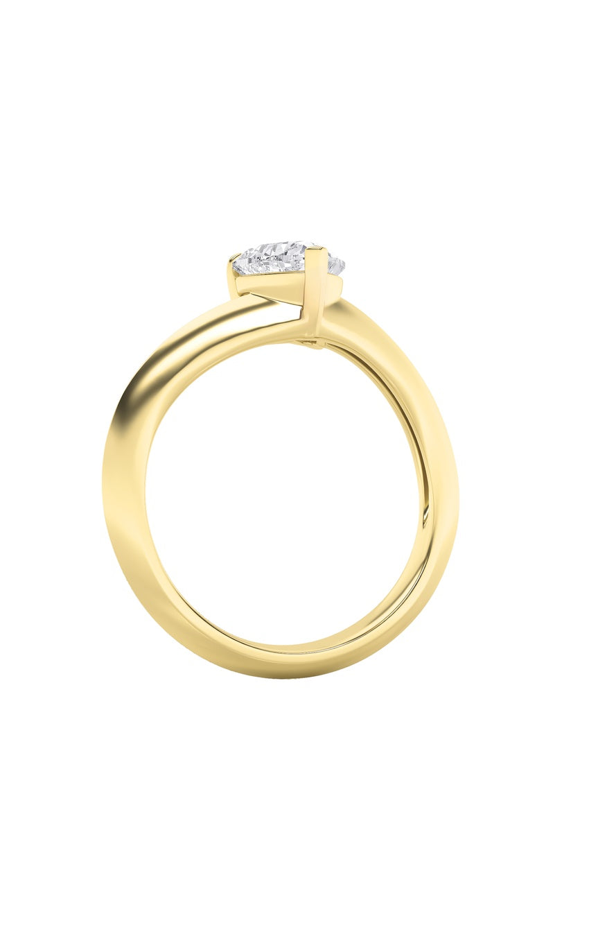 1Cttw Heart Shaped Lab Grown Diamond (F/VS) HeartShaped Ring in 14K Gold