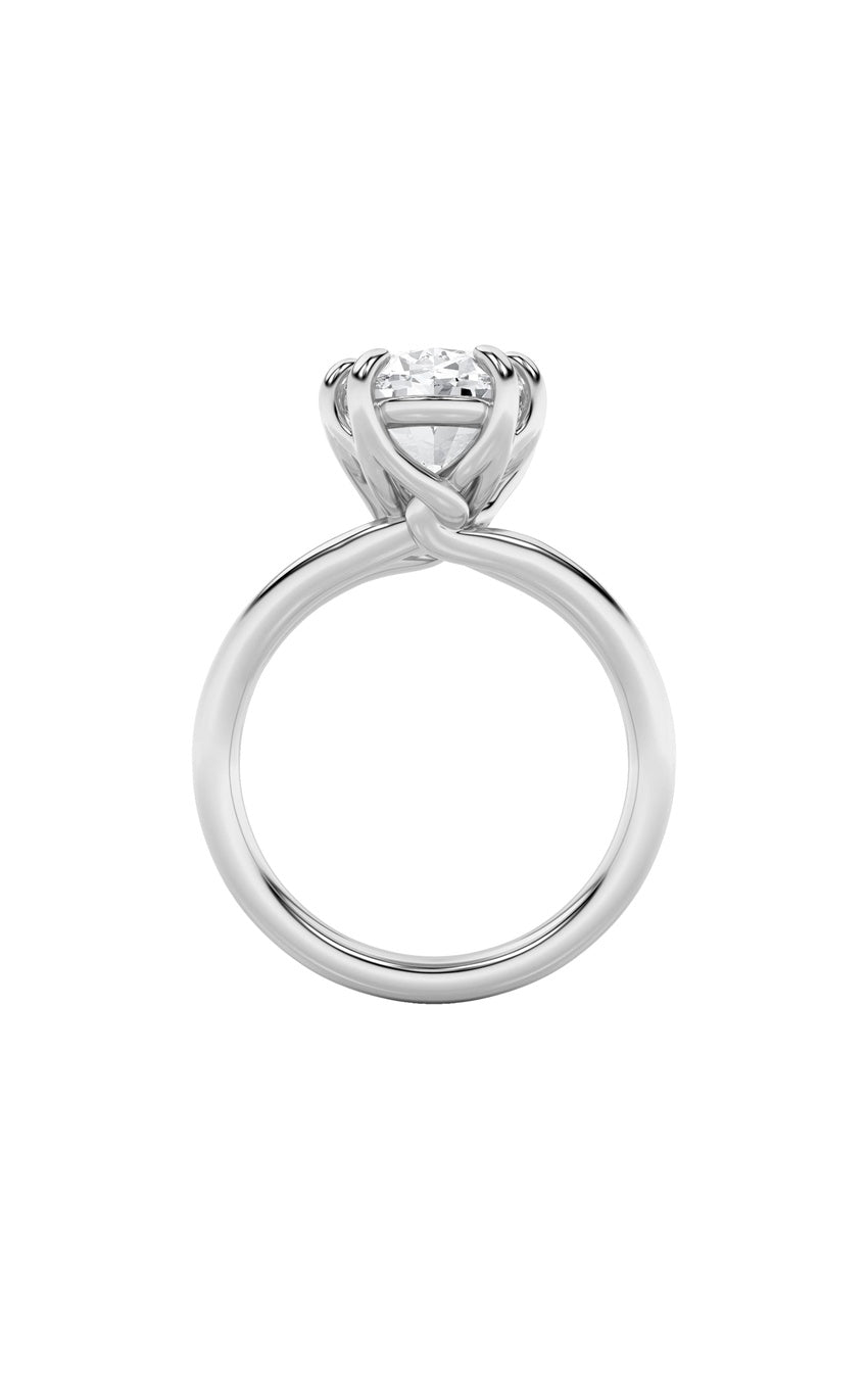 5Cttw Oval Shaped Lab Grown Diamond (F/VS) Bold Split Shank Solitaire Engagement Ring in 14K Gold