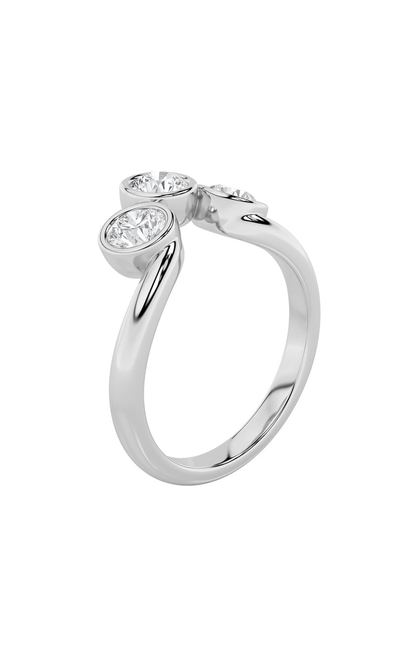 1Cttw Round Shaped Lab Grown Diamond (F/VS) ThreeStone Ring in 14K Gold