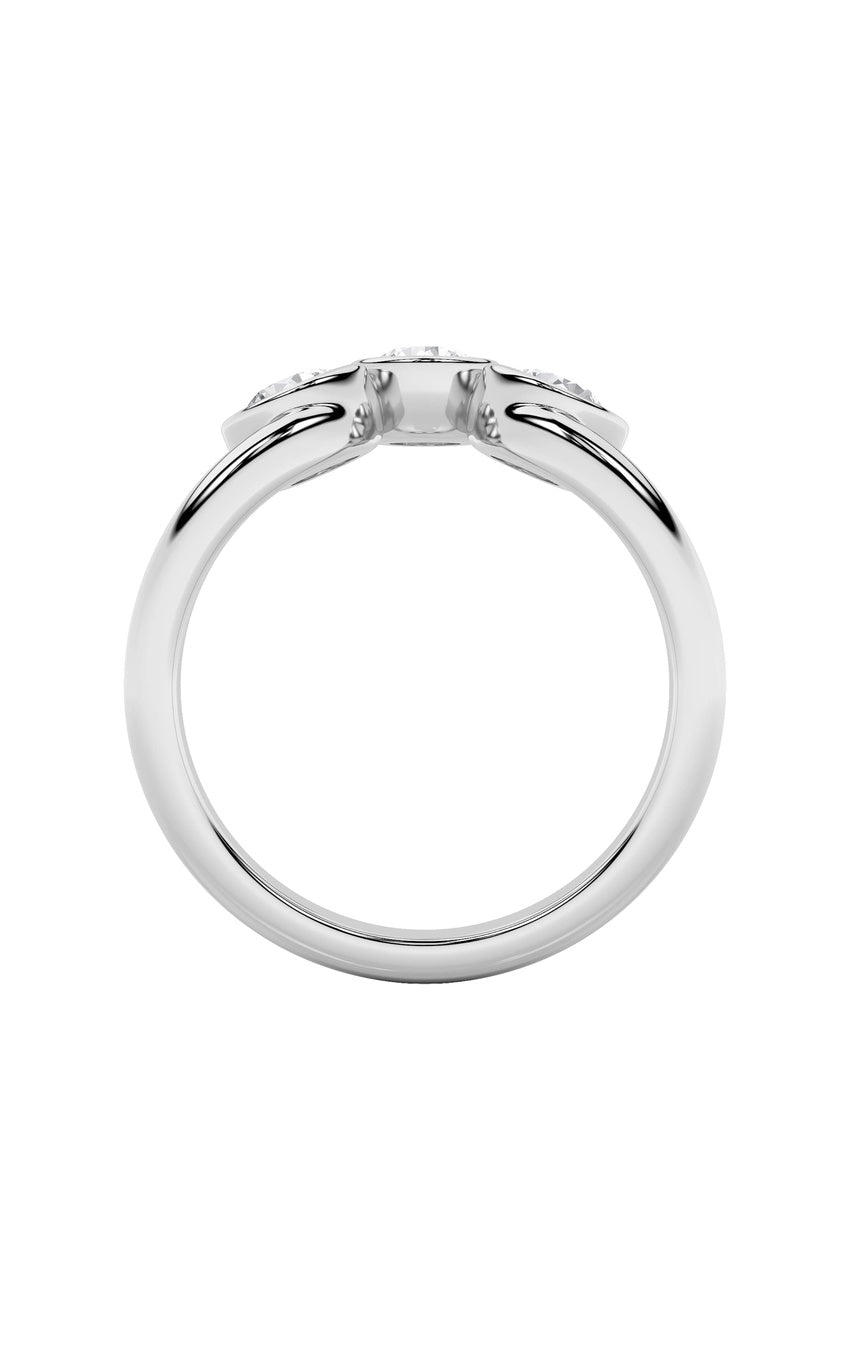 1Cttw Round Shaped Lab Grown Diamond (F/VS) ThreeStone Ring in 14K Gold