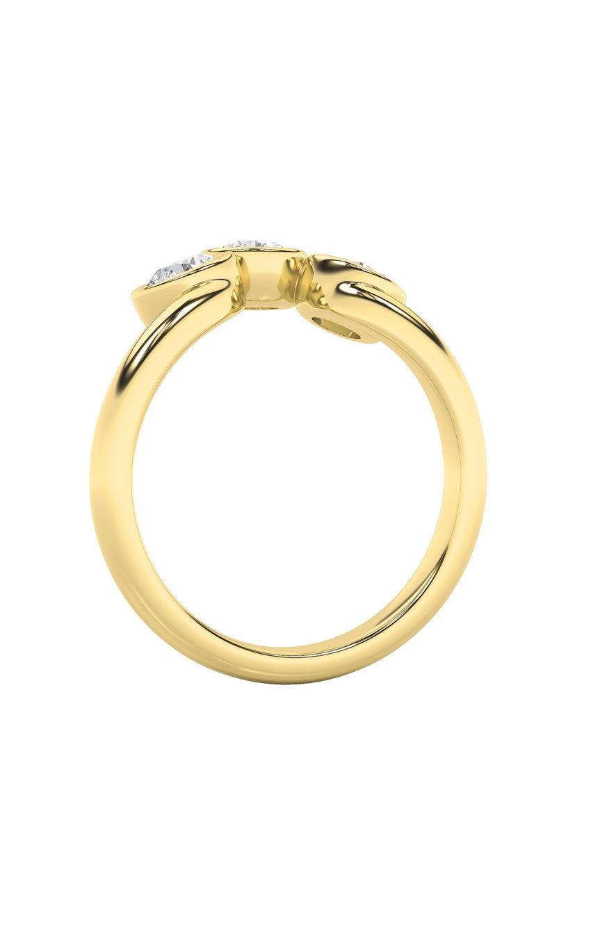 1Cttw Round Shaped Lab Grown Diamond (F/VS) ThreeStone Ring in 14K Gold