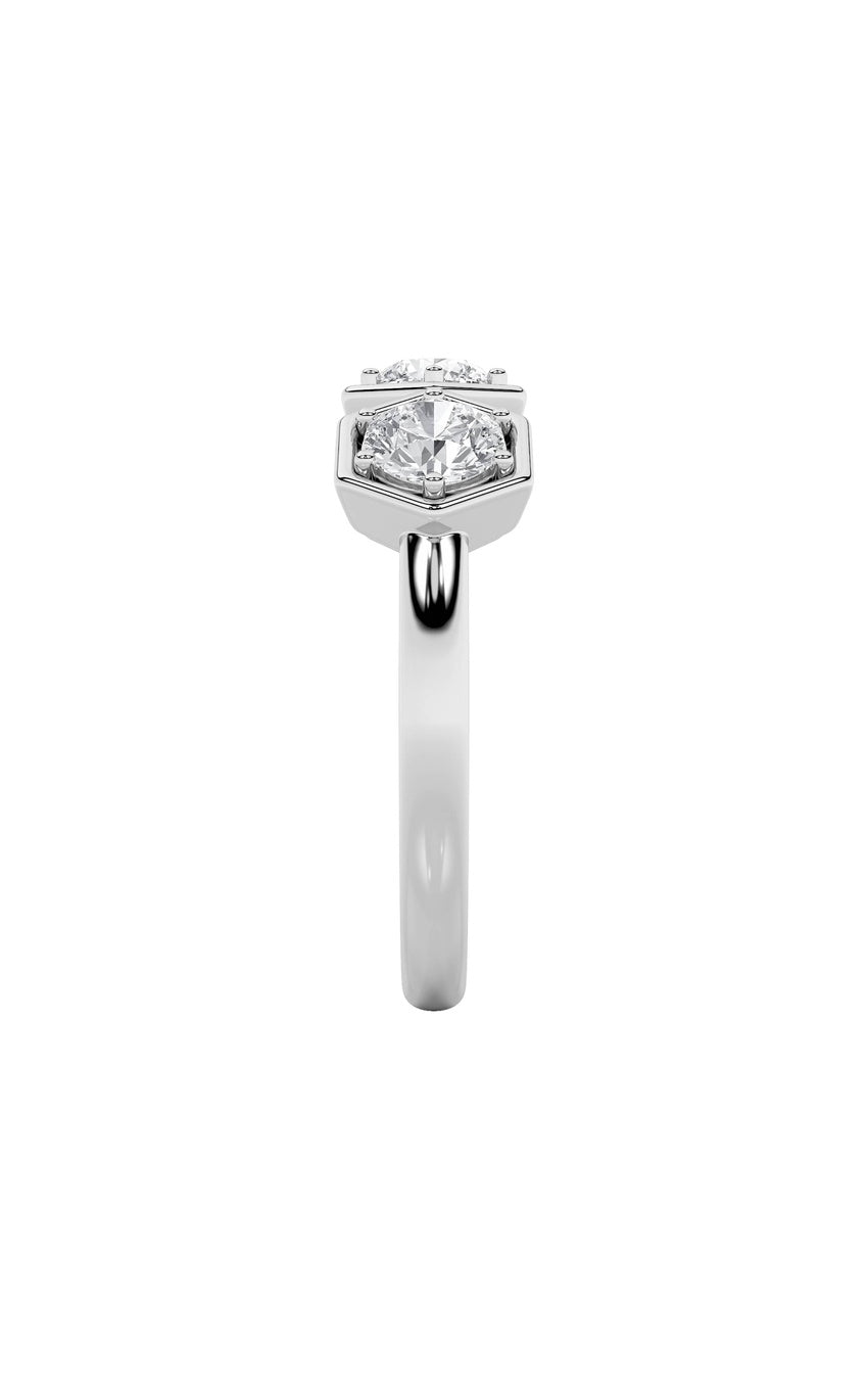 1Cttw Round Shaped Lab Grown Diamond (F/VS) ThreeStone Ring in 14K Gold