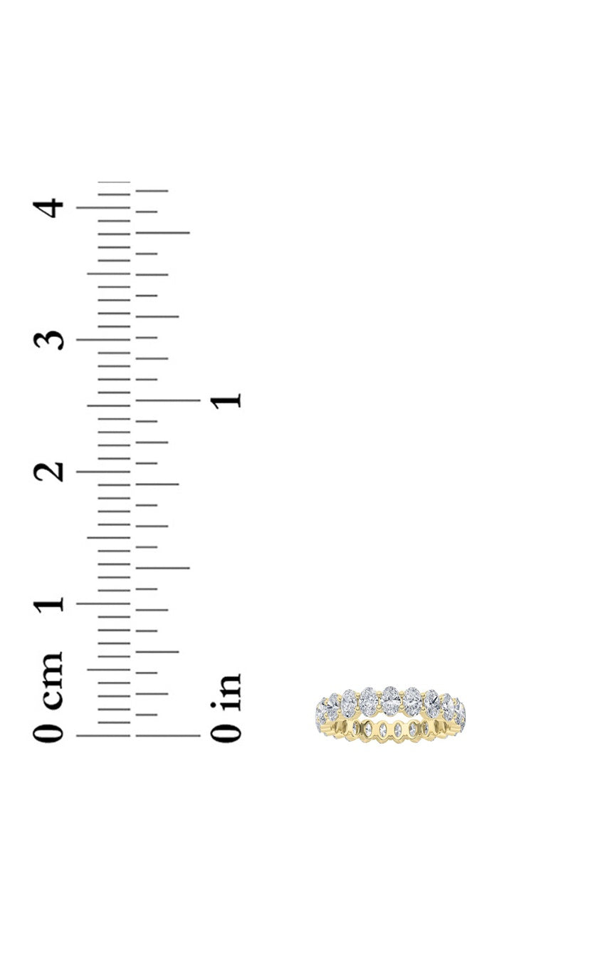 2.2Cttw Oval Shaped Lab Grown Diamond Split ProngEternity Ring in 14K Gold (F/VS)