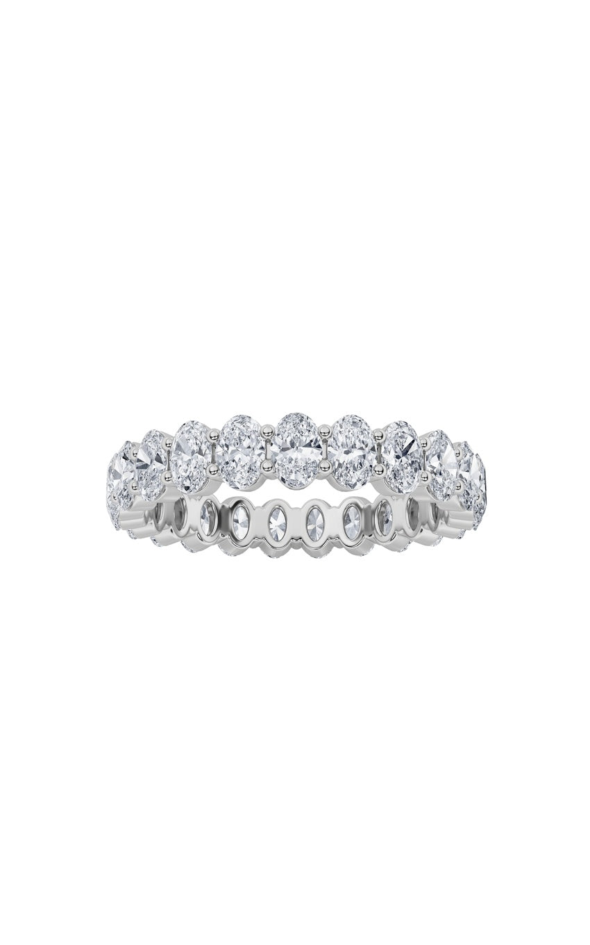 4.25Cttw Oval Shaped Lab Grown Diamond Split Prong Eternity Ring in 14K Gold (F/VS)