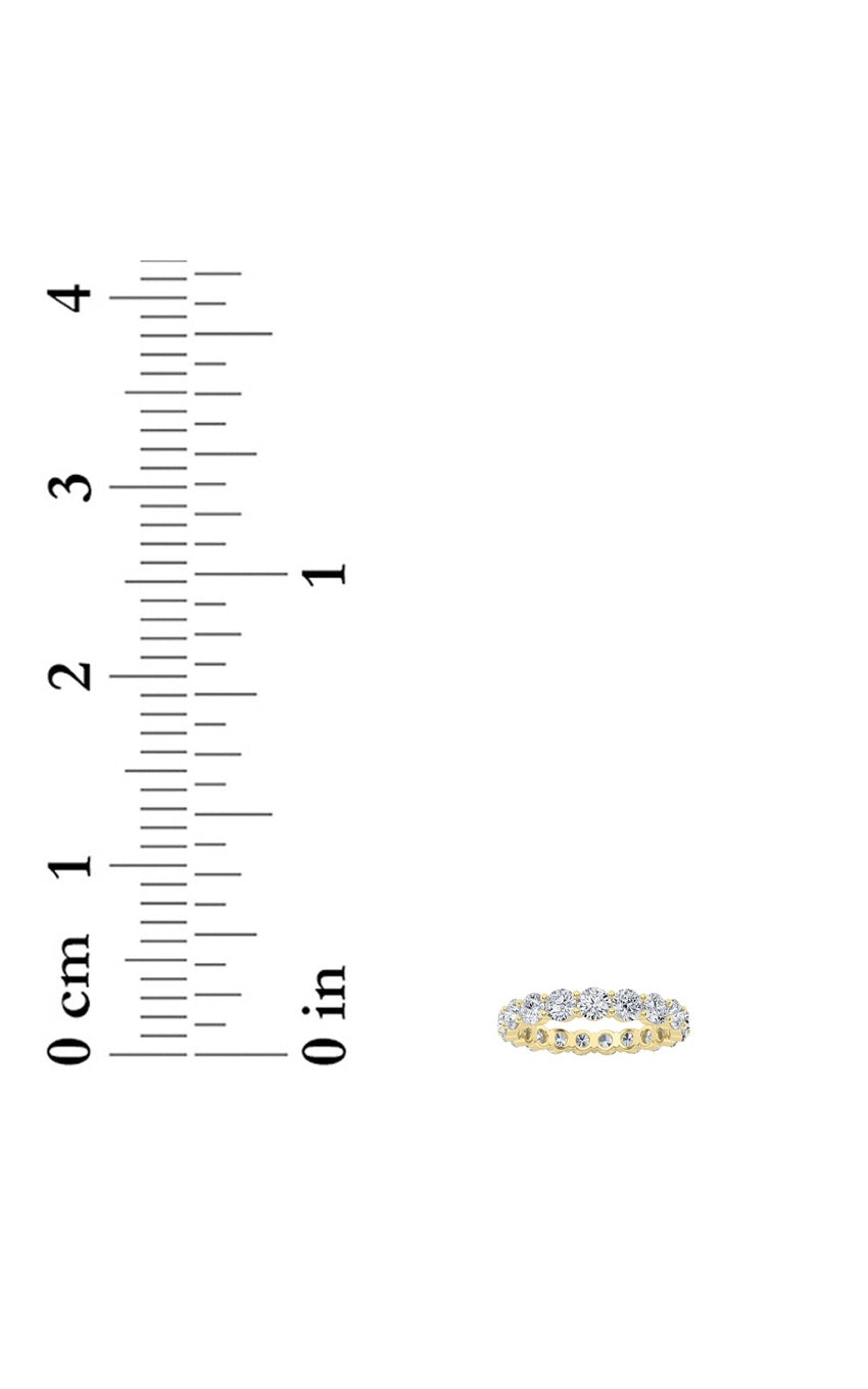 3.75Cttw Round Shaped Lab Grown Diamond Split Prong Eternity Ring in 14K Gold (F/VS)
