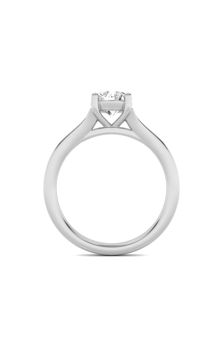 1Cttw Round Shaped Lab Grown Diamond (F/VS) SplitShank Solitaire Engagement Ring in 14K Gold