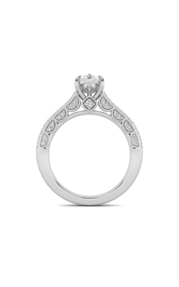 2Cttw Pear Shaped Lab Grown Diamond (F/VS) Split Shank Accented Engagement Ring in 14K Gold