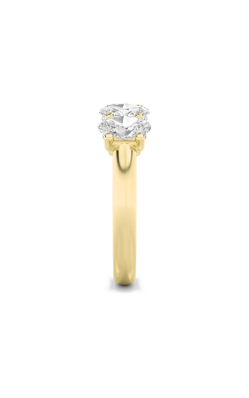 2Cttw Oval Shaped Lab Grown Diamond (F/VS) Five Stone Band Ring in 14K Gold