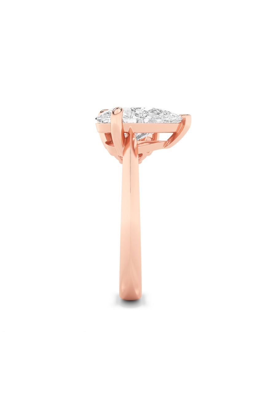 3Cttw Pear Shaped Lab Grown Diamond (F/VS) Toi et Moi Engagement Ring in 14K Gold