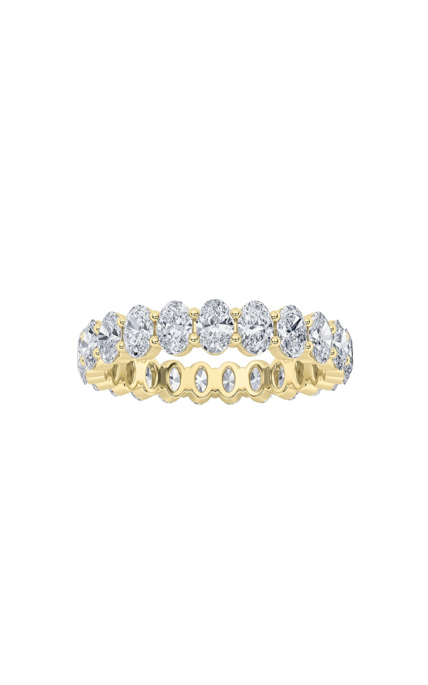 2.25Cttw Oval Shaped Lab Grown Diamond Split Prong Eternity Ring in 14K Gold (F/VS)