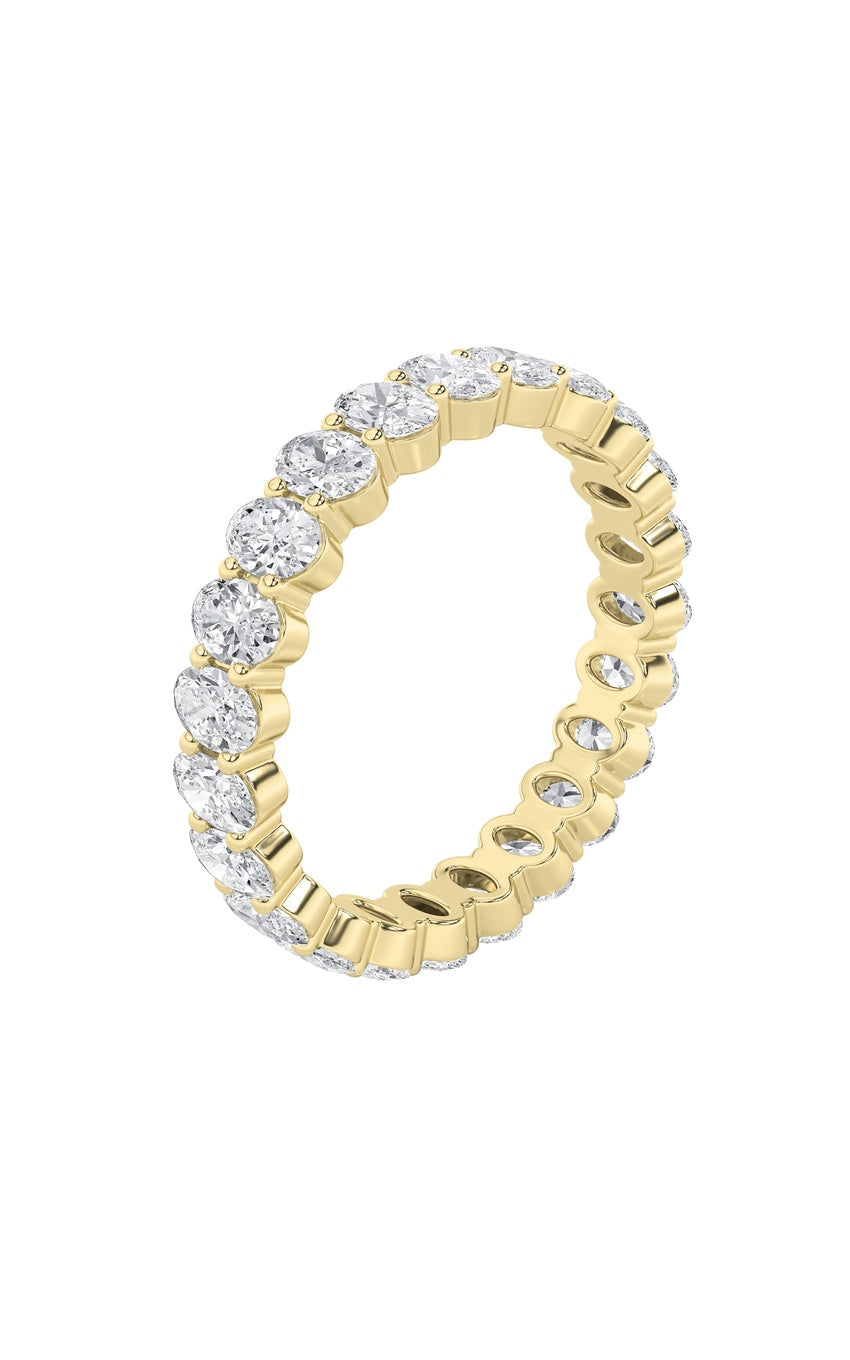 2.25Cttw Oval Shaped Lab Grown Diamond Split Prong Eternity Ring in 14K Gold (F/VS)