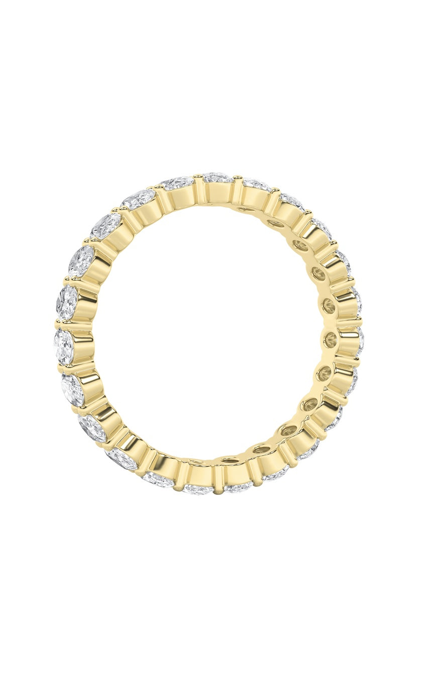 2.25Cttw Oval Shaped Lab Grown Diamond Split Prong Eternity Ring in 14K Gold (F/VS)