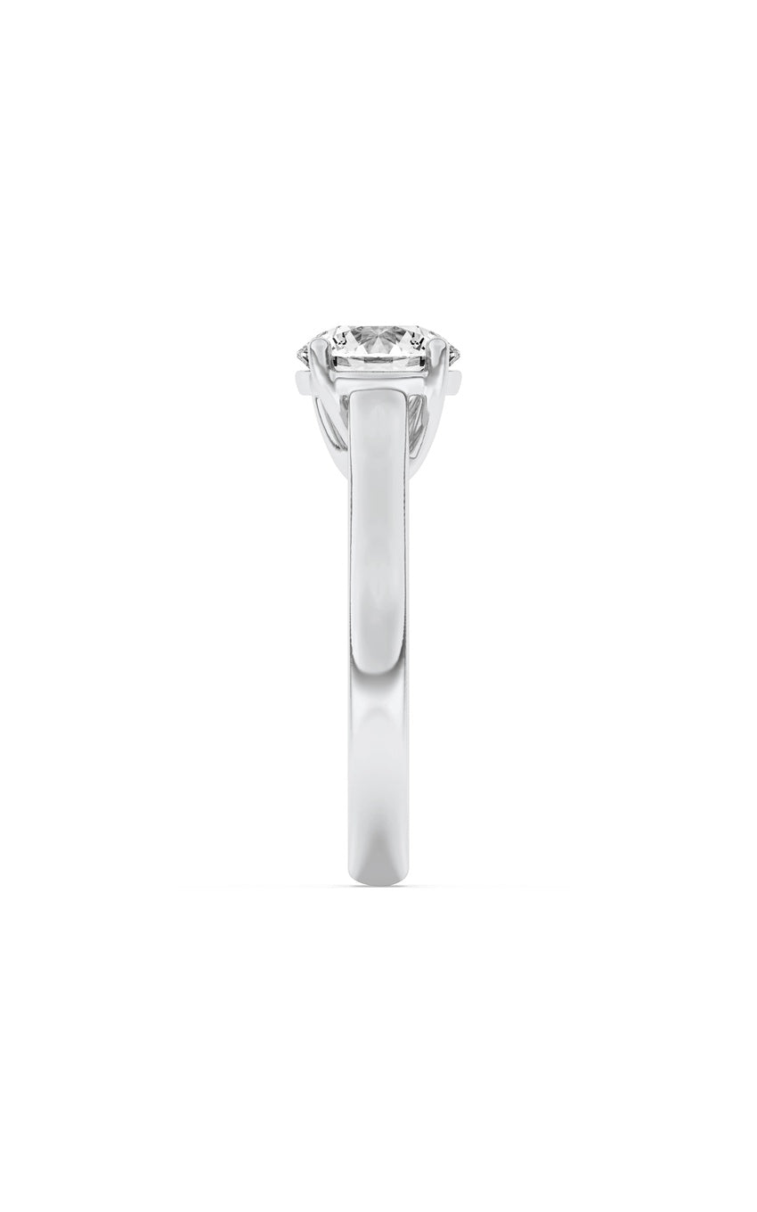 3Cttw Round Shaped Lab Grown Diamond (F/VS) PlainCathedral Trellis Shank Solitaire Engagement Ringin 14K Gold