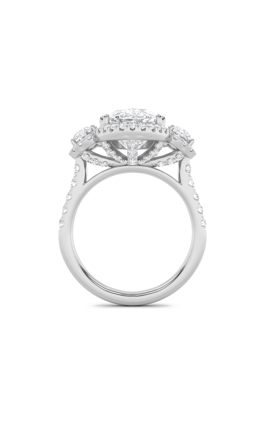 7.5Cttw Oval Shaped Lab Grown Diamond (F/VS) BoldStatement Accented Ring in 14K Gold