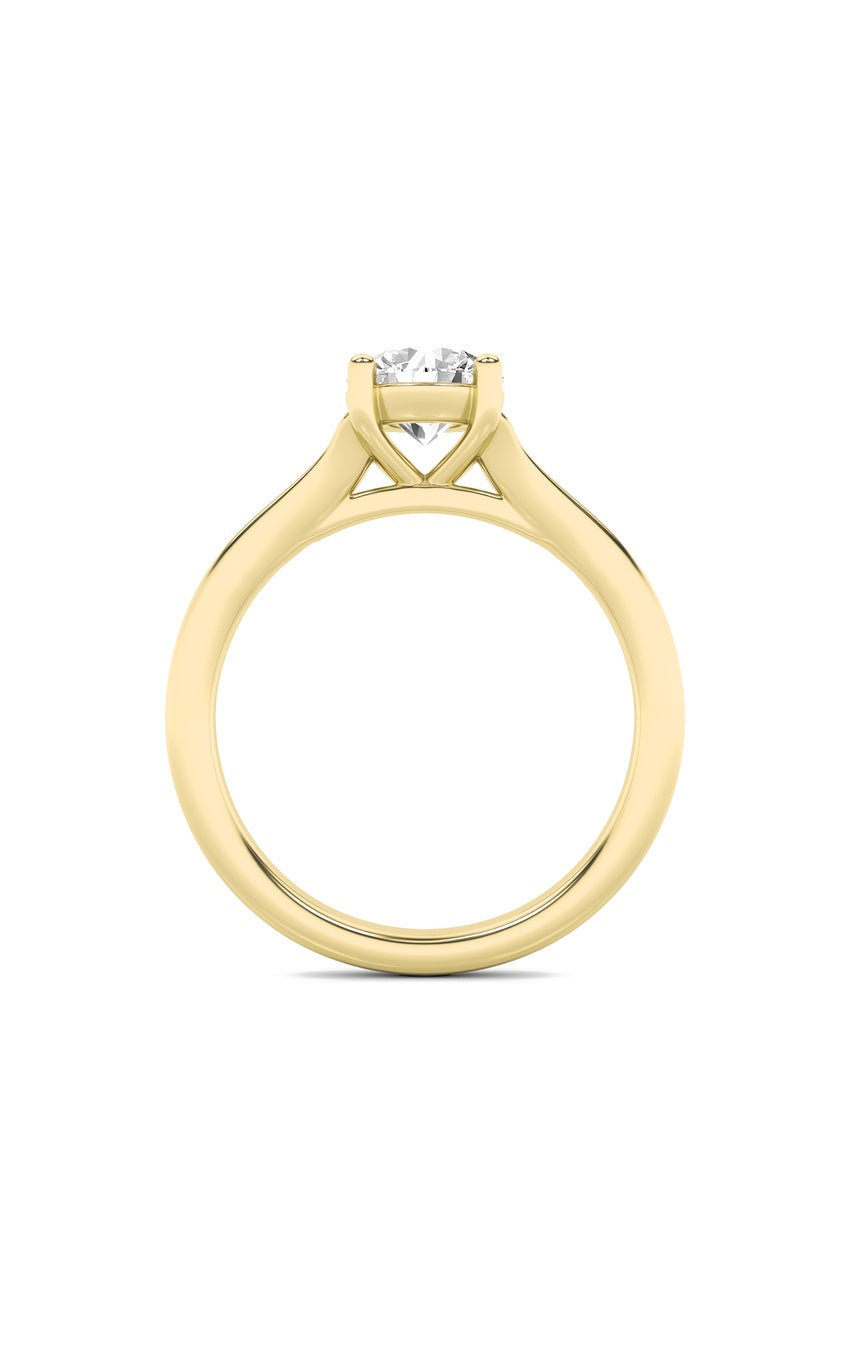 2Cttw Round Shaped Lab Grown Diamond (F/VS) SplitShank Solitaire Engagement Ring in 14K Gold