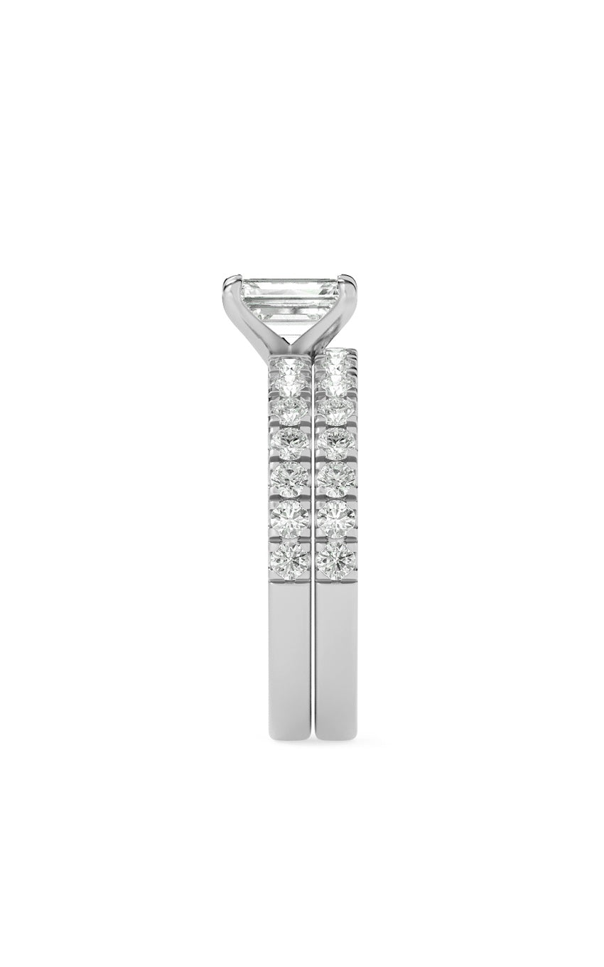 2Cttw Radiant Shaped Lab Grown Diamond (F/VS) Classic Accented Set With Band and Engagement Ring in14K Gold
