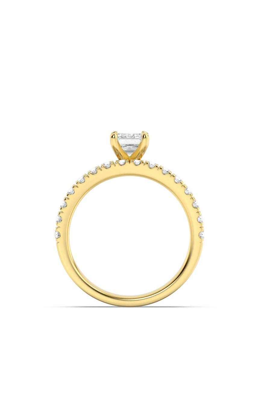 2Cttw Radiant Shaped Lab Grown Diamond (F/VS) Classic Accented Set With Band and Engagement Ring in14K Gold