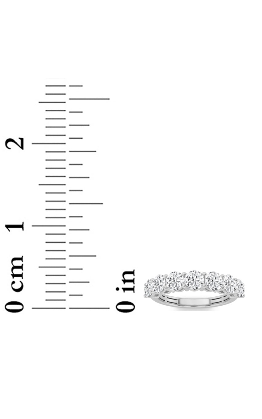 3Cttw Round Shaped Lab Grown Diamond (F/VS) SevenStone Band Ring in 14K Gold