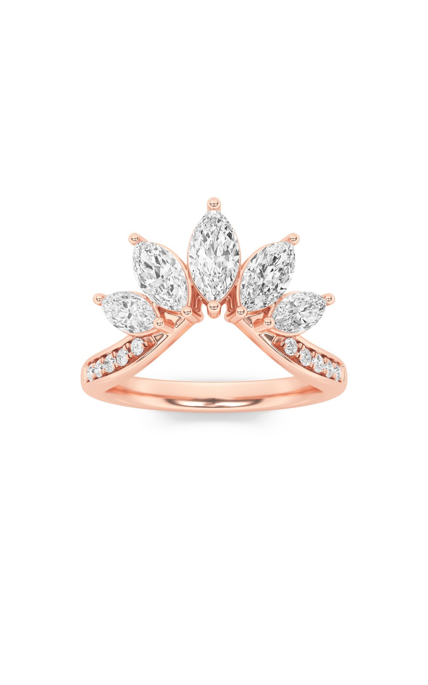 1.5Cttw Marquise Shaped Lab Grown Diamond (F/VVS)Fancy Contour Ring in 14K Gold