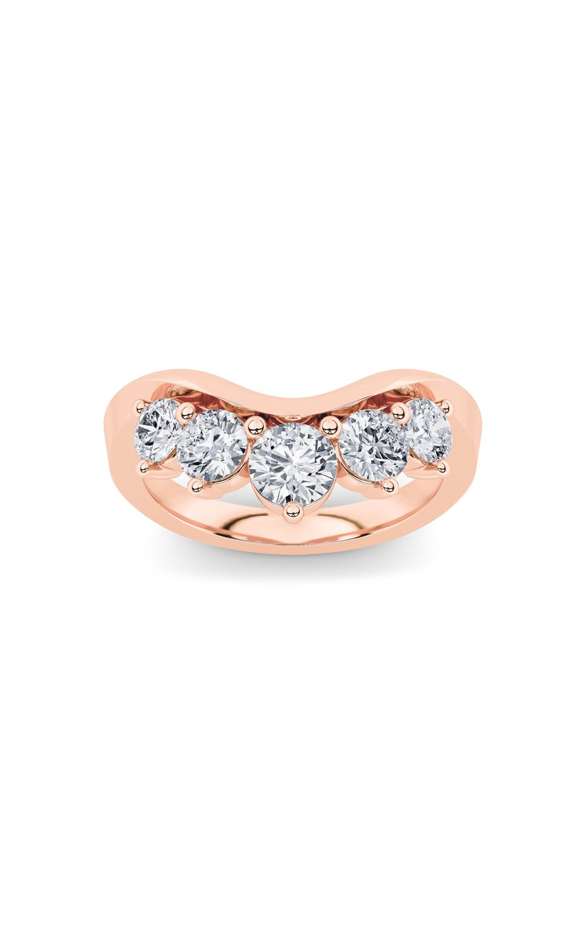 1Cttw Round Shaped Lab Grown Diamond (F/VS) FancyContour Ring in 14K Gold