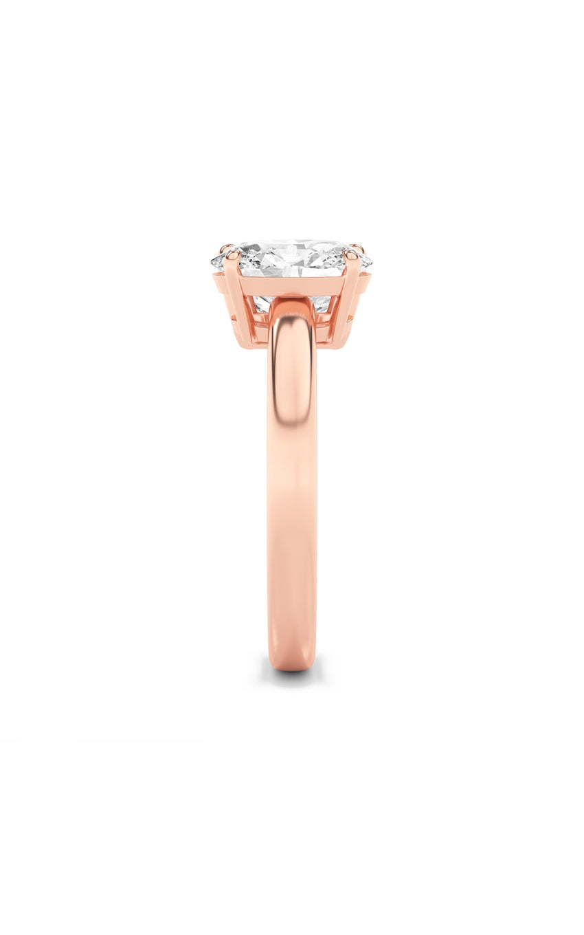 3Cttw Emerald Shaped Lab Grown Diamond (F/VS) Toiet Moi Engagement Ring in 14K Gold