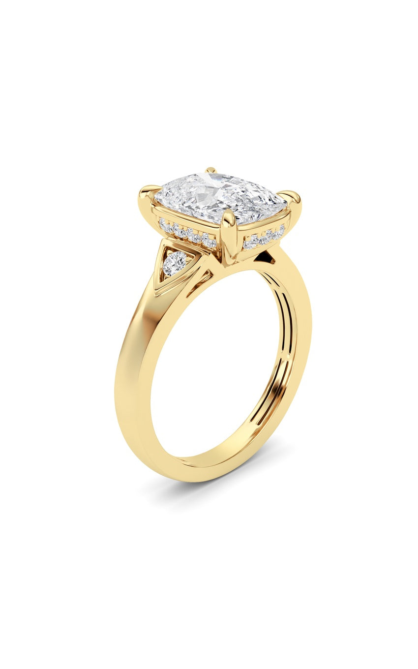 3.25Cttw ELongated Cushion Lab Grown Diamond (F/VS )Ring in 14K Gold