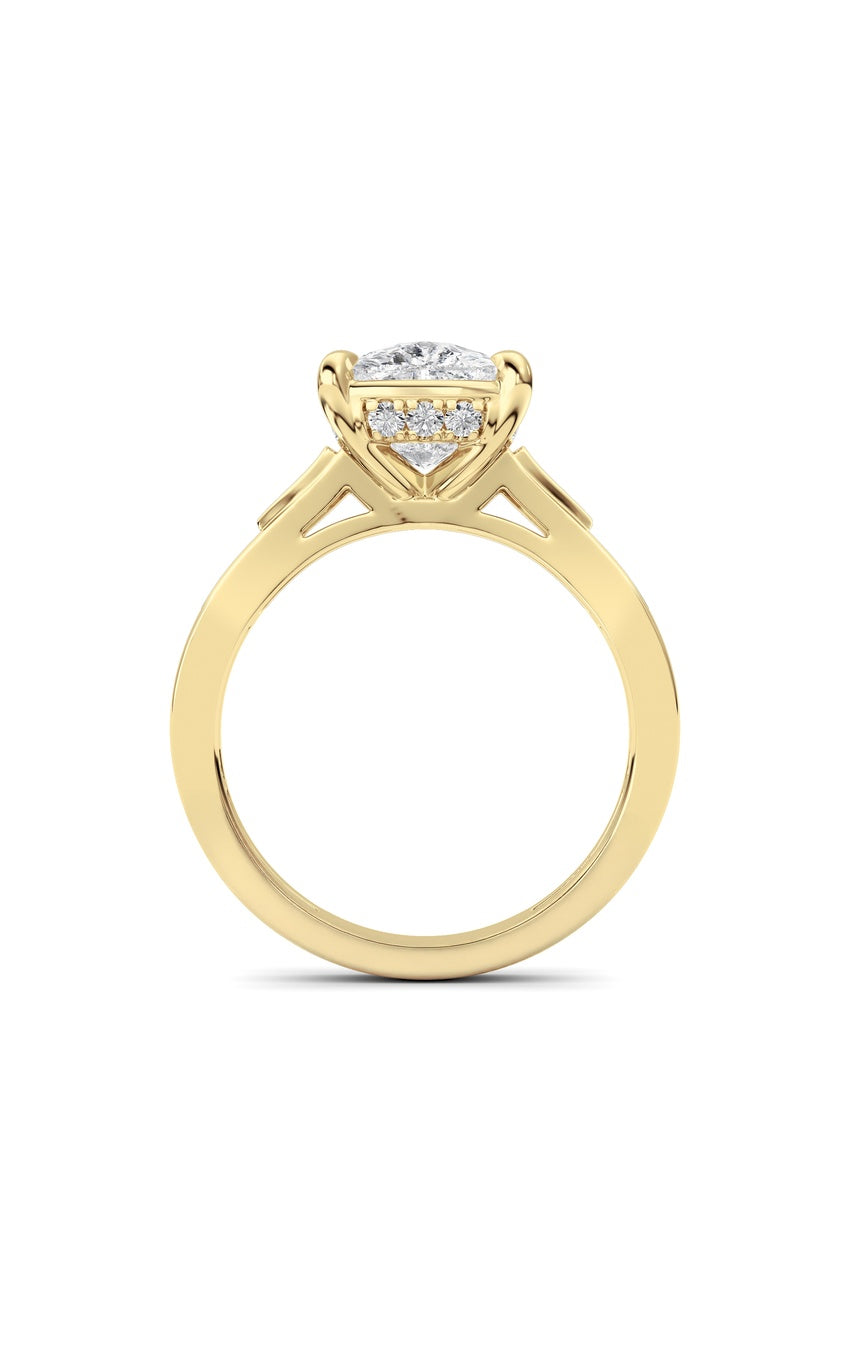 3.25Cttw ELongated Cushion Lab Grown Diamond (F/VS )Ring in 14K Gold