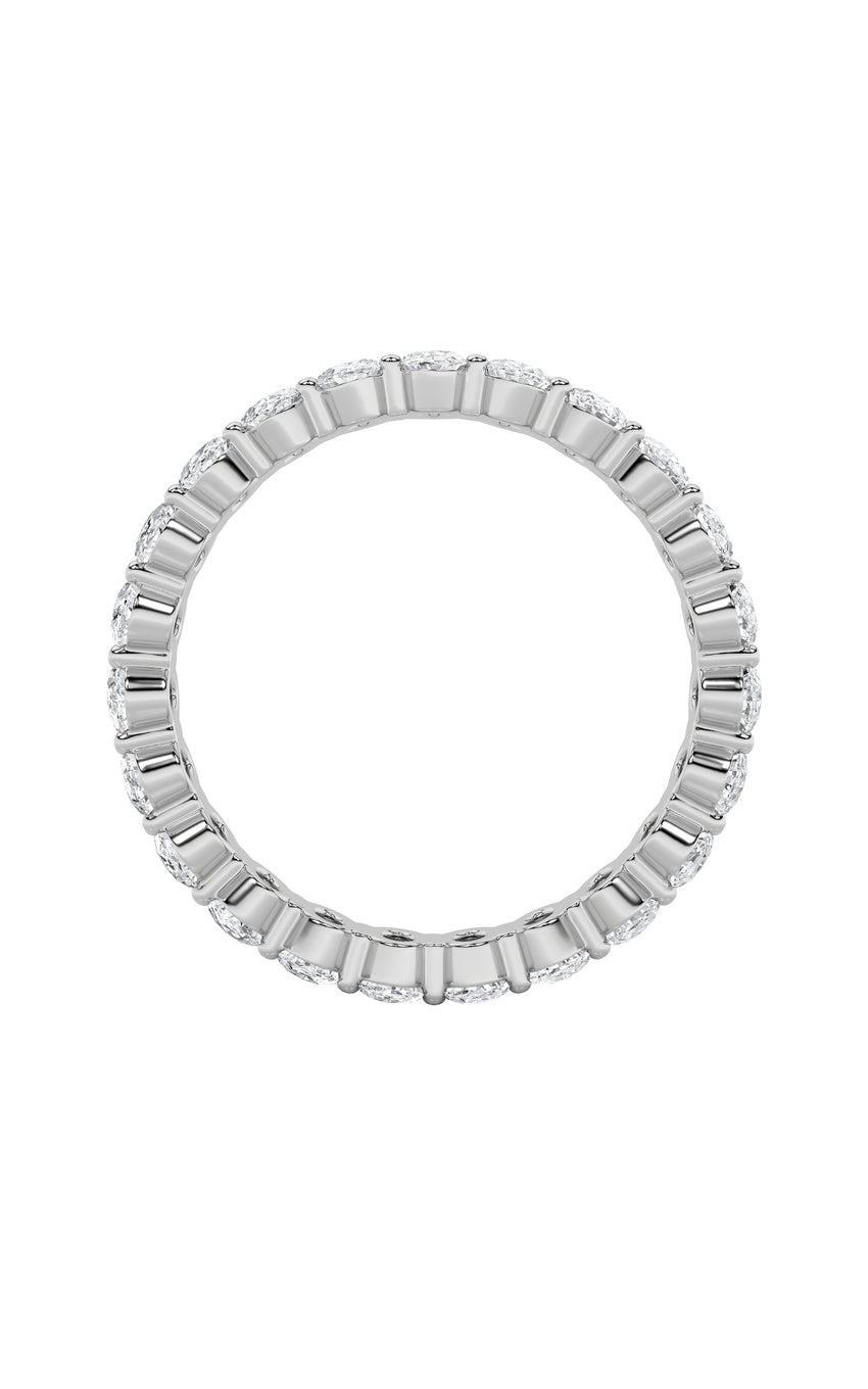 2.1Cttw Oval Shaped Lab Grown Diamond Split ProngEternity Ring in 14K Gold (F/VS)
