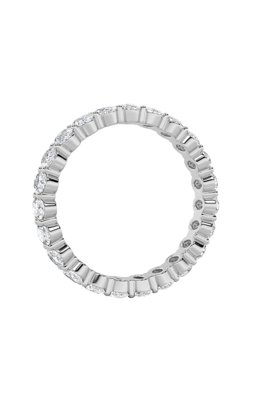 2.5Cttw Oval Shaped Lab Grown Diamond Split ProngEternity Ring in 14K Gold (F/VS)