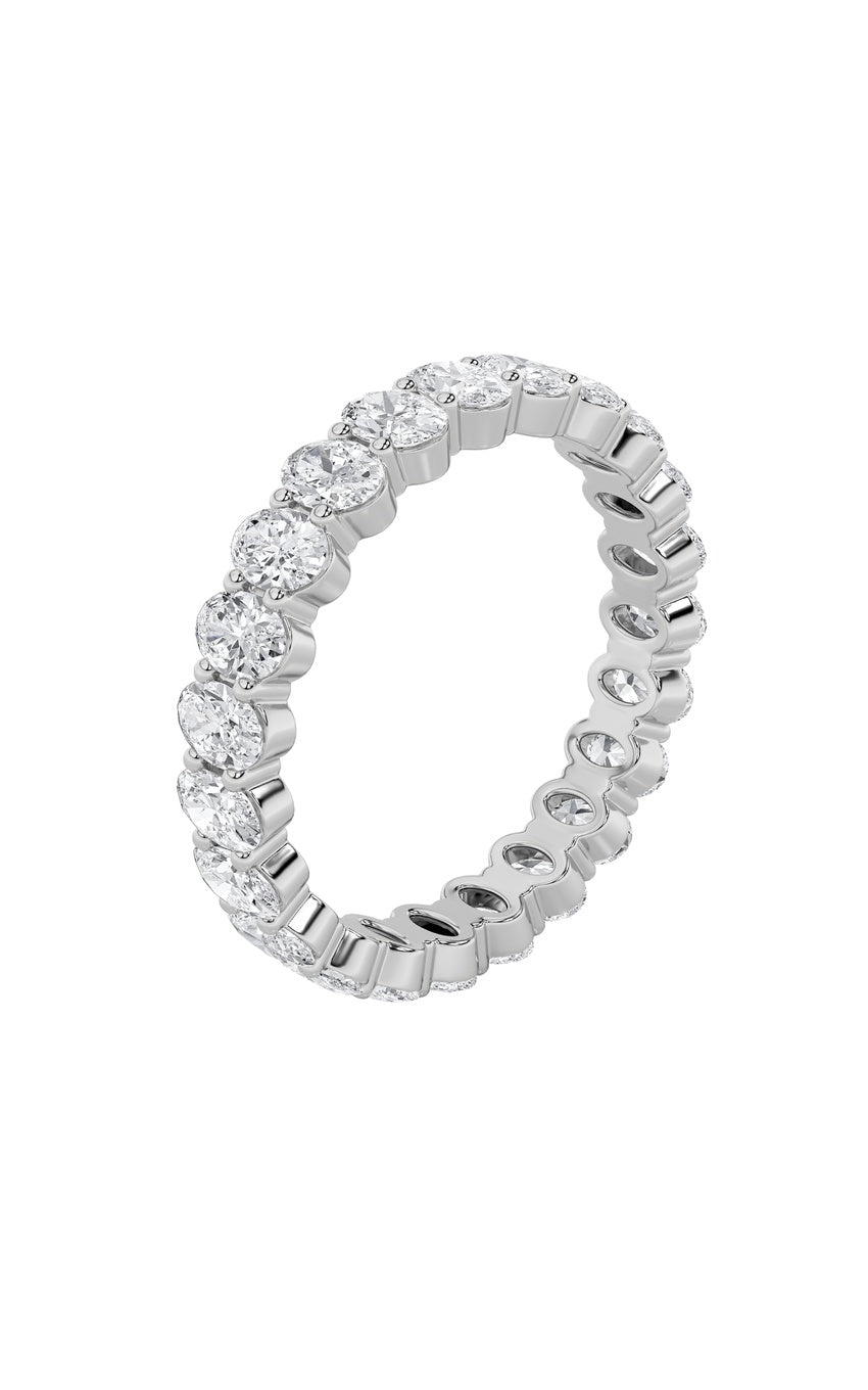 2.5Cttw Oval Shaped Lab Grown Diamond Split ProngEternity Ring in 14K Gold (F/VS)