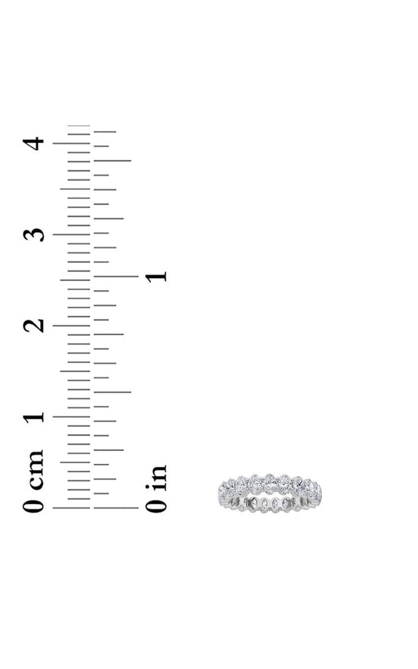 3.3Cttw Oval Shaped Lab Grown Diamond Split ProngEternity Ring in 14K Gold (F/VS)