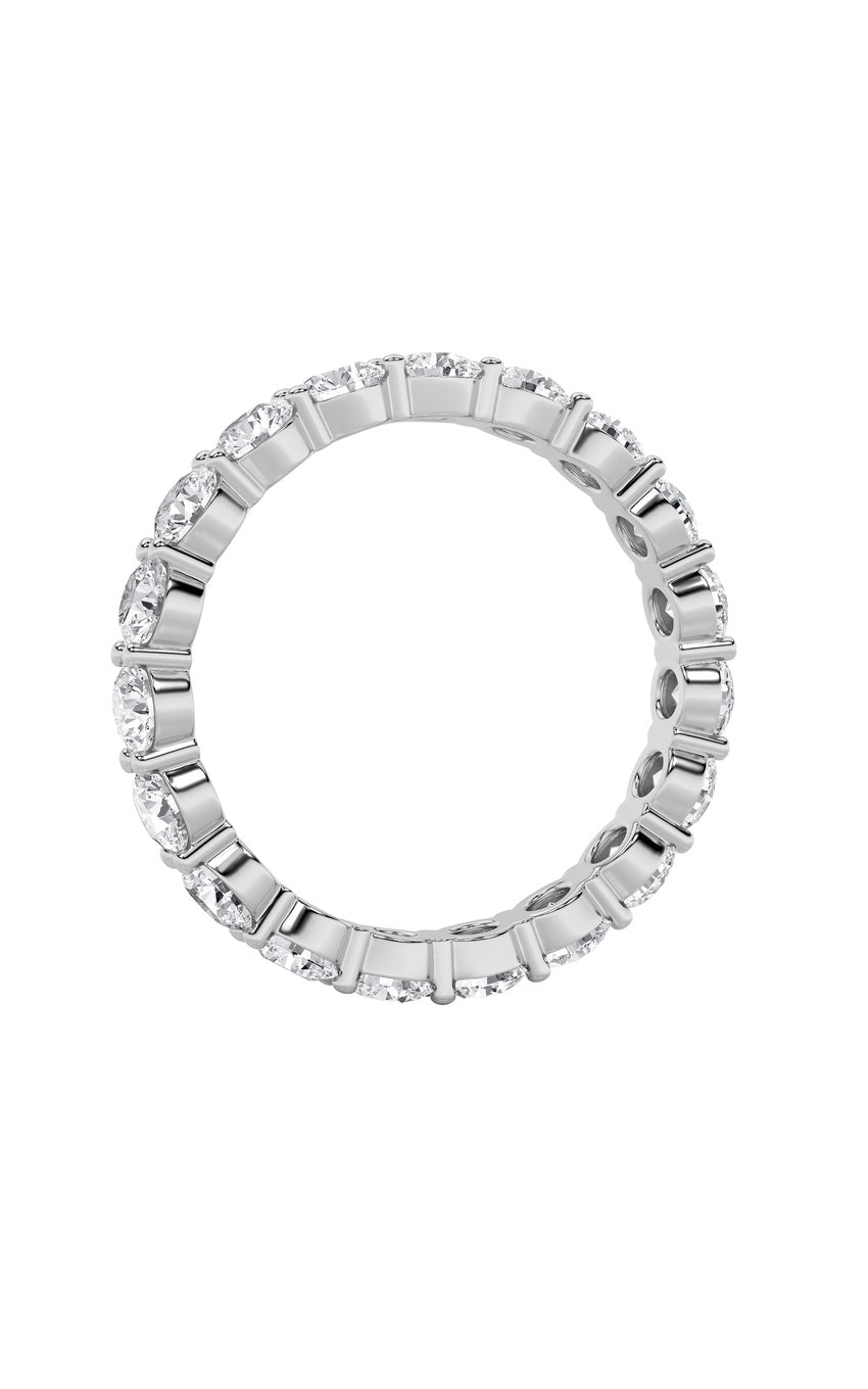 2Cttw Round Shaped Lab Grown Diamond Split Prong Eternity Ring in 14K Gold (F/VS)