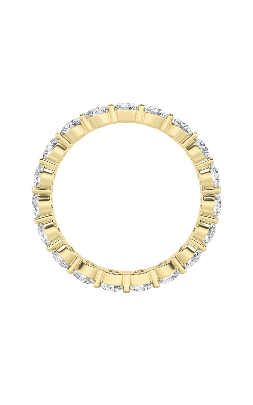 2Cttw Round Shaped Lab Grown Diamond Split Prong Eternity Ring in 14K Gold (F/VS)