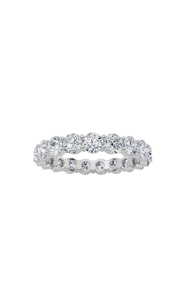 3Cttw Round Shaped Lab Grown Diamond Split Prong Eternity Ring in 14K Gold (F/VS)